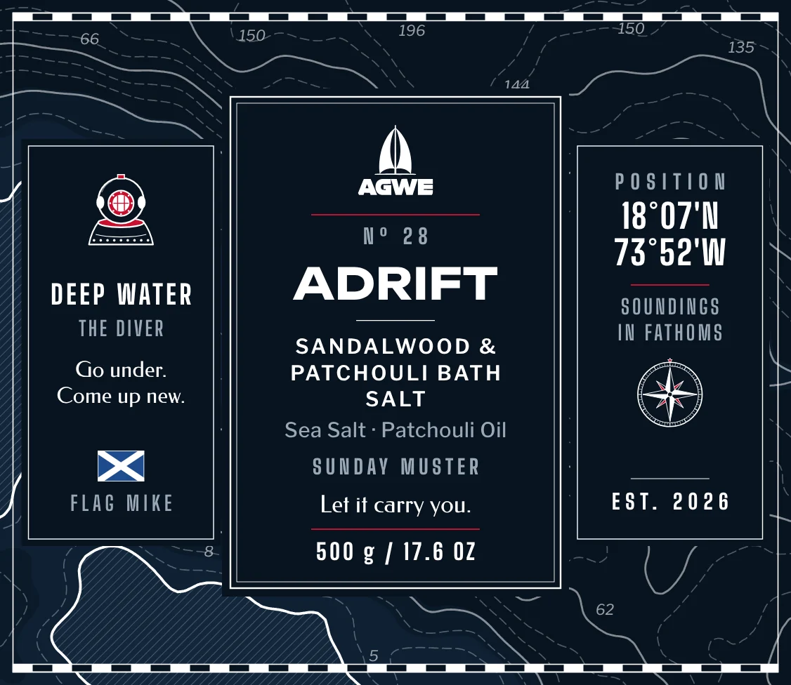 The full ADRIFT label, unrolled