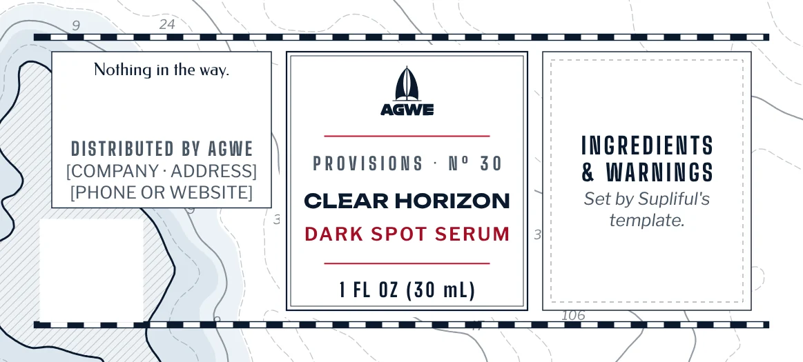 The full CLEAR HORIZON label, unrolled