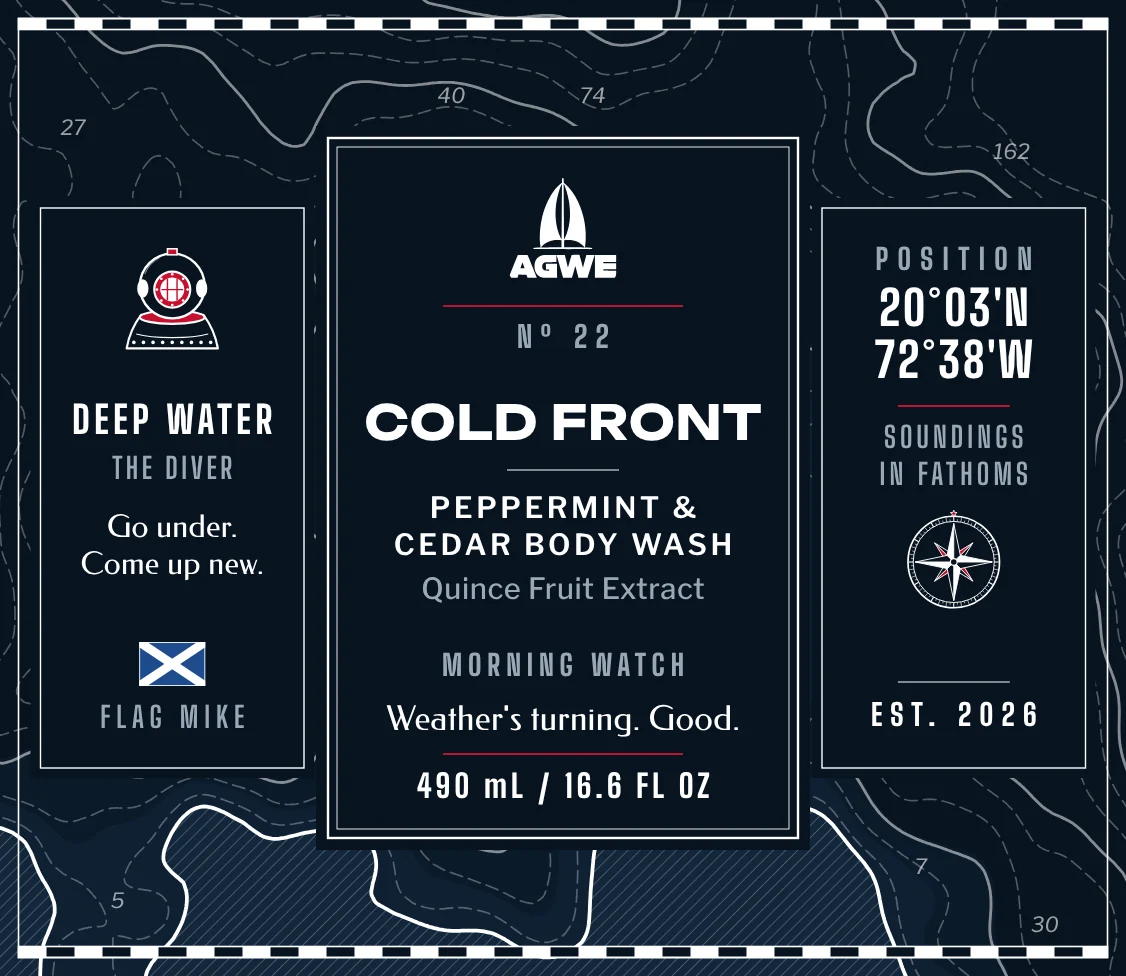 The full COLD FRONT label, unrolled
