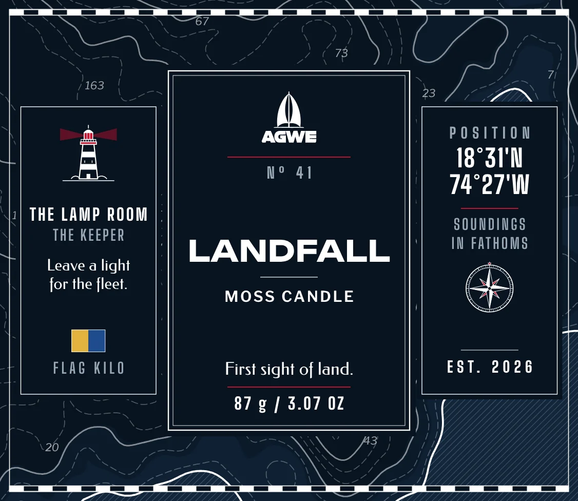 The full LANDFALL label, unrolled