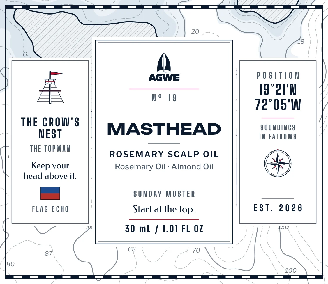 The full MASTHEAD label, unrolled