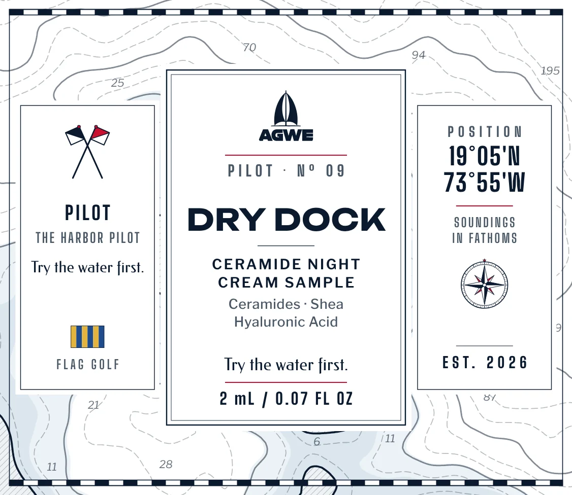 The full DRY DOCK label, unrolled