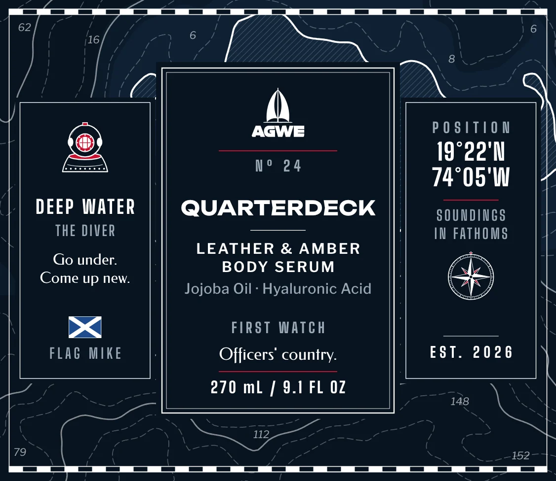 The full QUARTERDECK label, unrolled