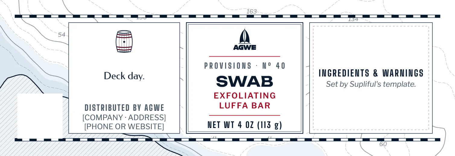 The full SWAB label, unrolled